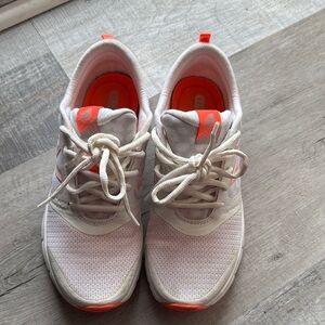 Nike Women's White and Bright Orange Sneakers